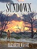 The cover painting for "Sundown," a collection of short horror fiction by Elizabeth Massie. That's Elizabeth poised on a wall overlooking the Shenandoah Valley in Virginia.